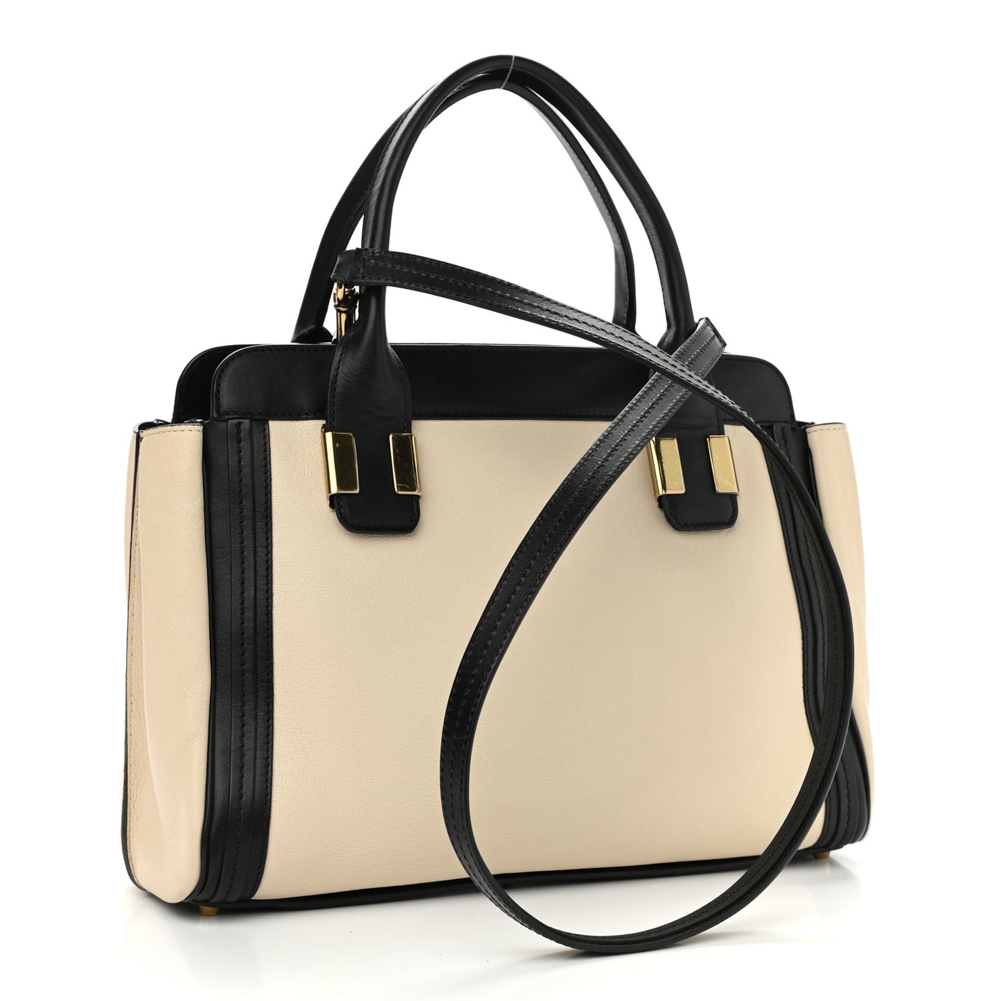 Calfskin Medium Alice Satchel Husky White