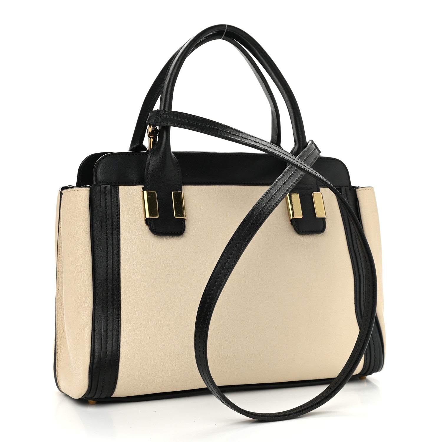 Chloe Calfskin Medium Alice Satchel Husky White 3 of 14