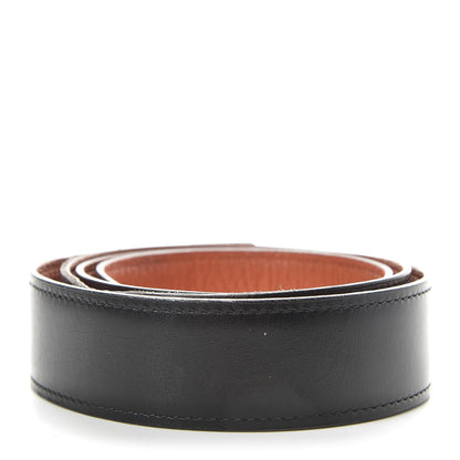 Hermes Box Taurillon Clemence 32mm Belt Strap 90 Black Orange 2 of 6
