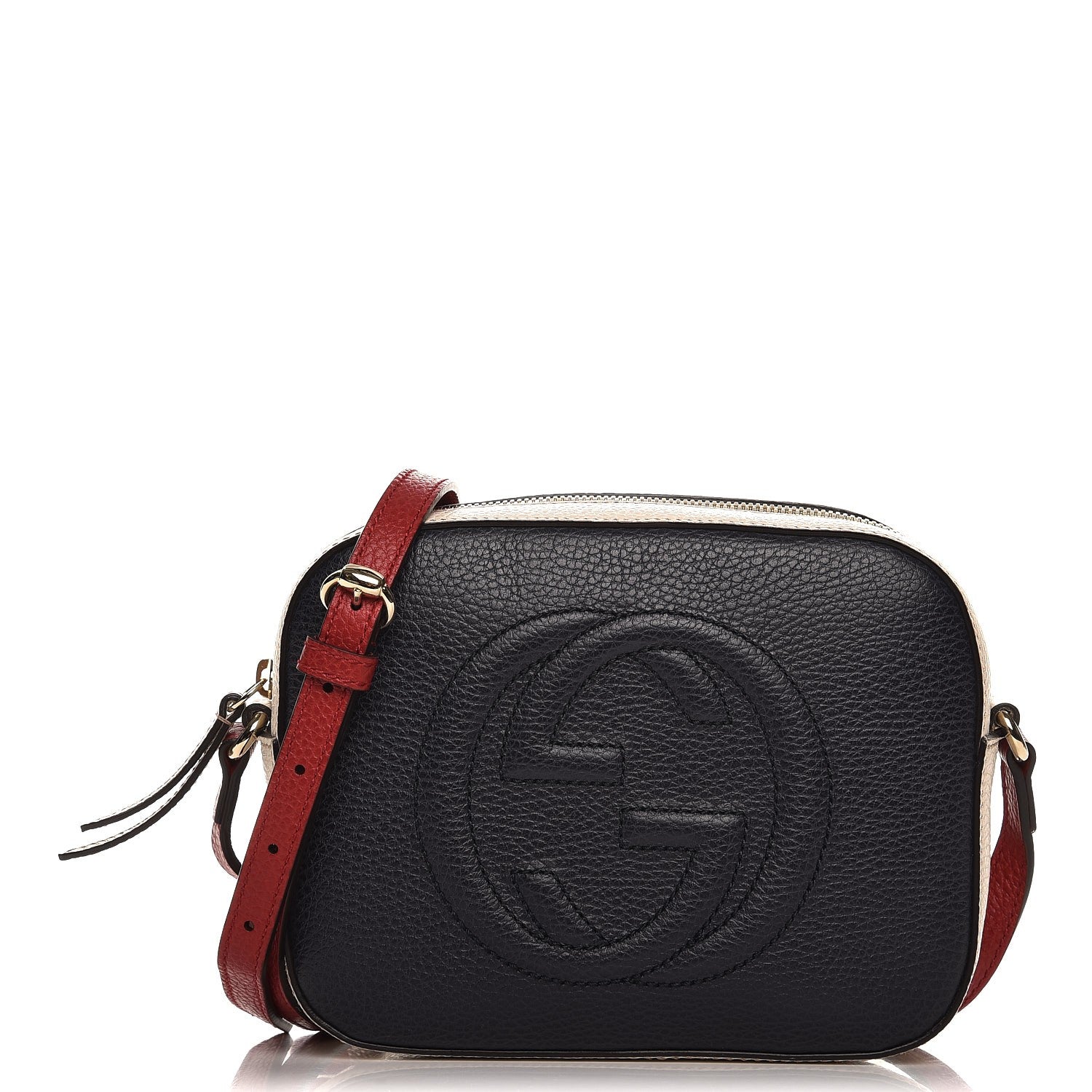 Gucci Dollar Calfskin Small Soho Disco Bag Blue Hibiscus Red Mystic White 1 of 7