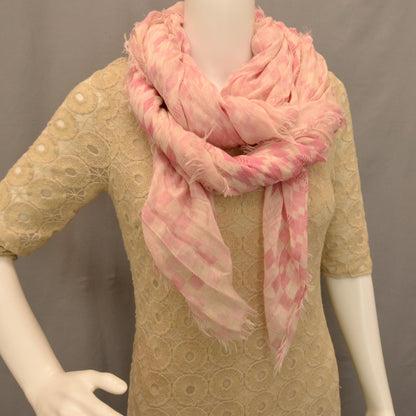 Louis Vuitton Cashmere Silk Damier Alize Stole Pink 2 of 5