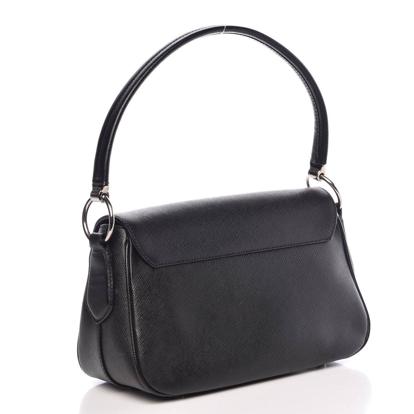 Saffiano Lux Small Shoulder Bag Black