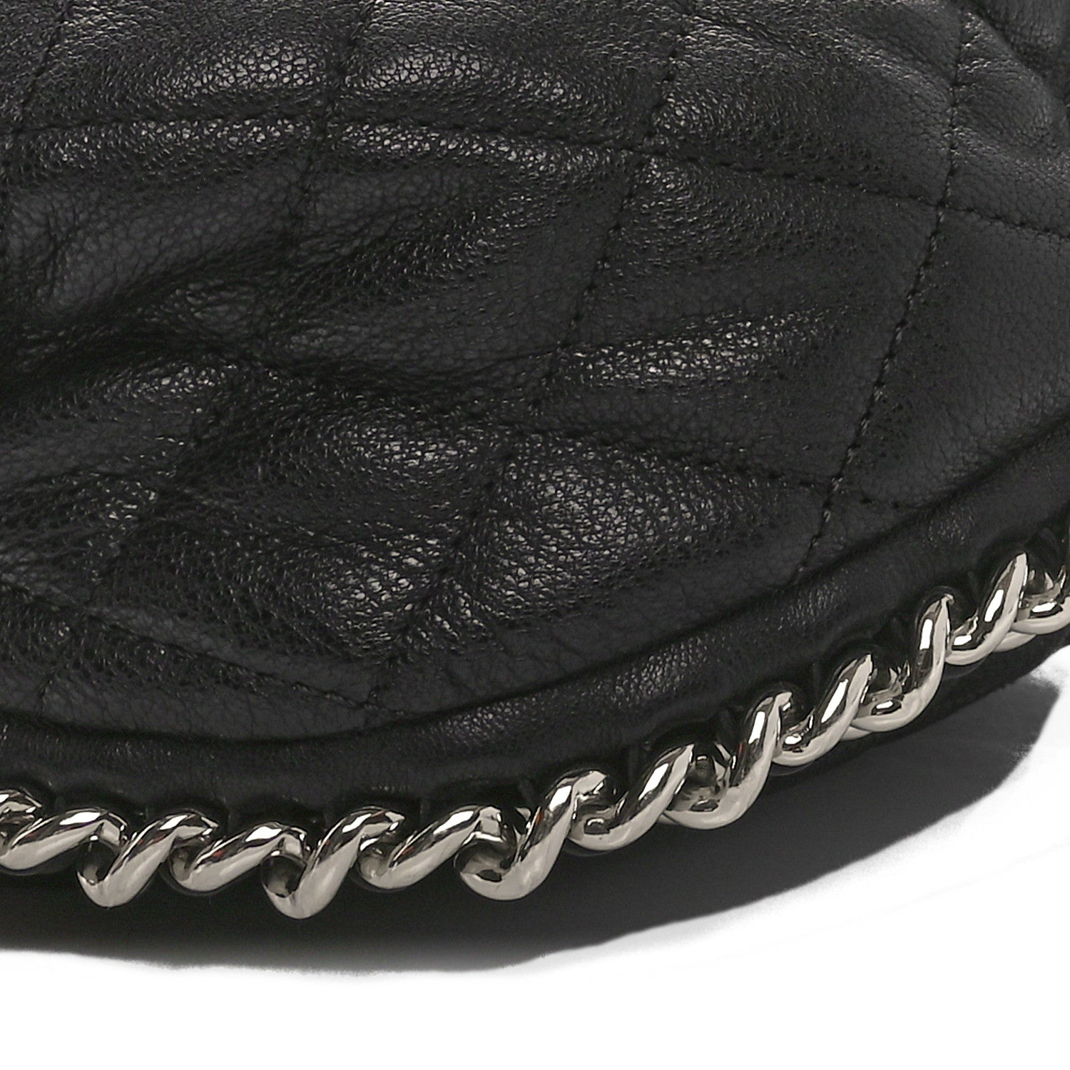Chanel Washed Lambskin Quilted Large Chain Around Messenger Black 11 of 12