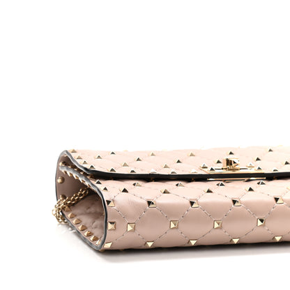 Valentino Garavani Lambskin Rockstud Spike Wallet on Chain Poudre 7 of 10