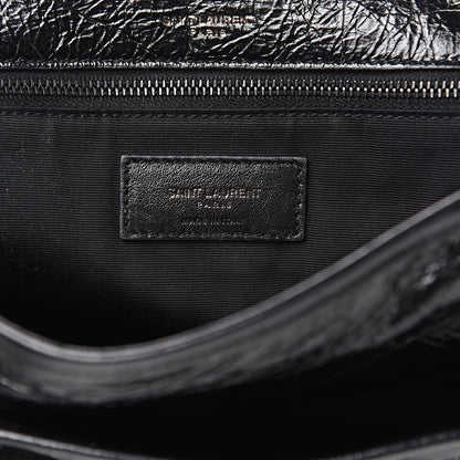 Saint Laurent Crinkled Calfskin Matelasse Monogram Medium Niki Chain Satchel Black 6 of 10
