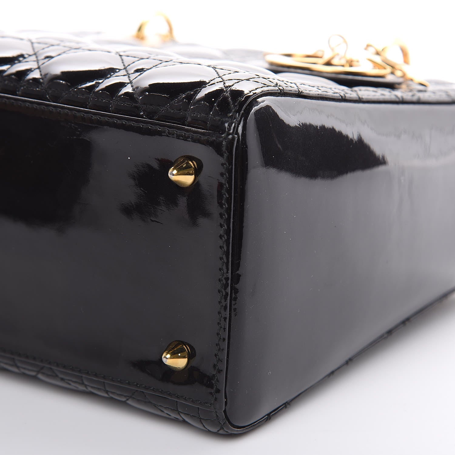 Christian Dior Patent Cannage Medium Lady Dior Black 9 of 12