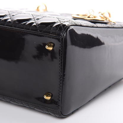 Christian Dior Patent Cannage Medium Lady Dior Black 9 of 12