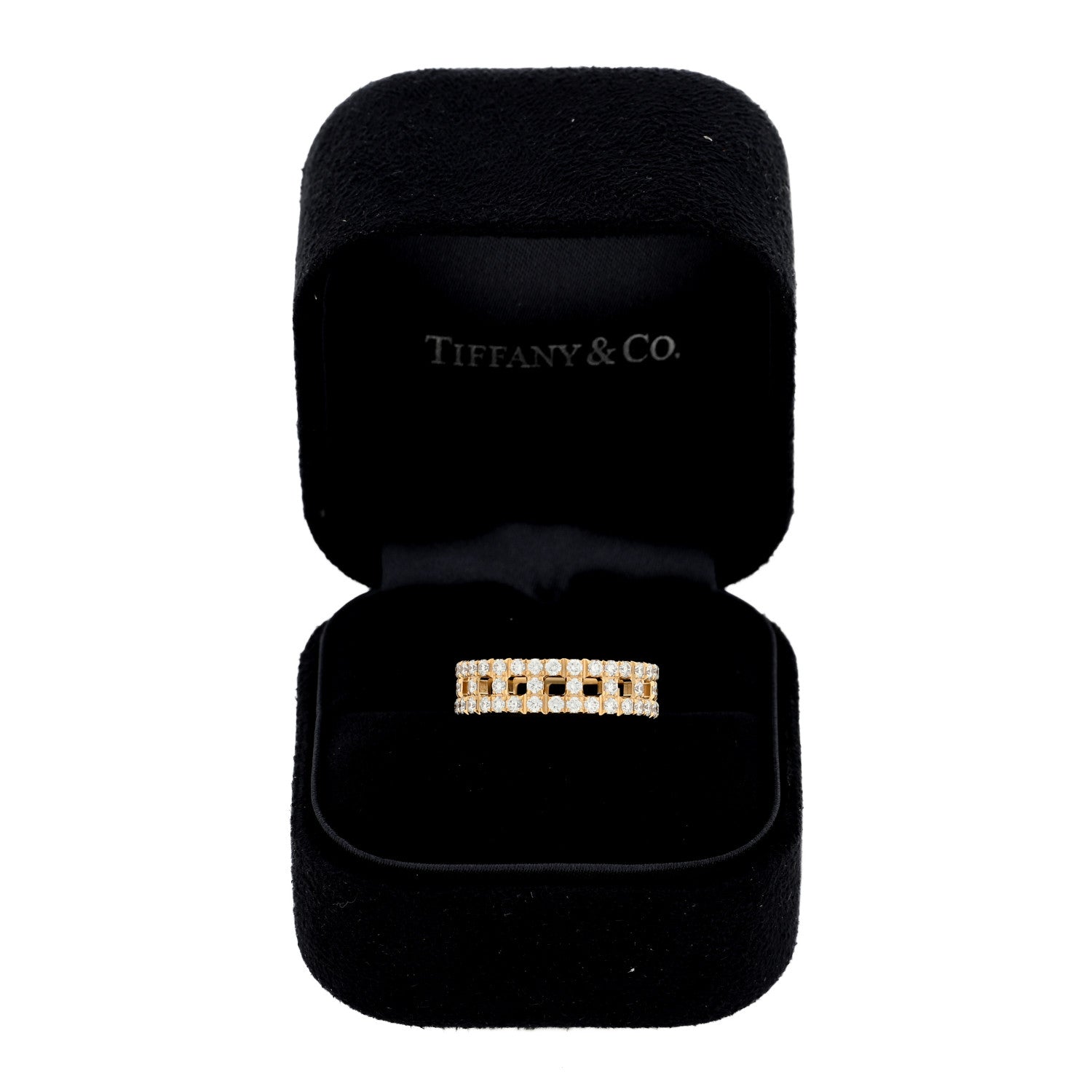 Tiffany 18K Yellow Gold Diamond T True Wide Ring 53 6.25 5 of 5