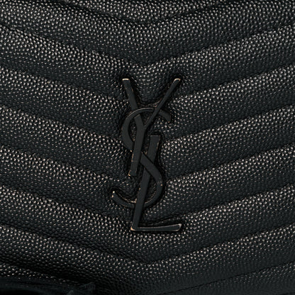 Saint Laurent Grain De Poudre Matelasse Monogram Mini Lou Camera Bag Black 8 of 10