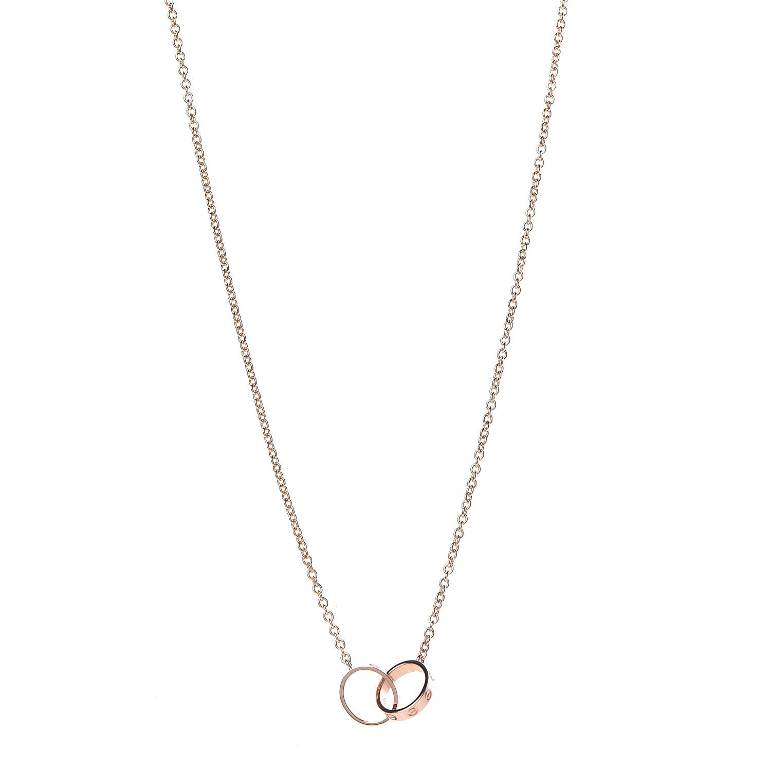 Cartier 18K Pink Gold Interlocking LOVE Necklace 1 of 5