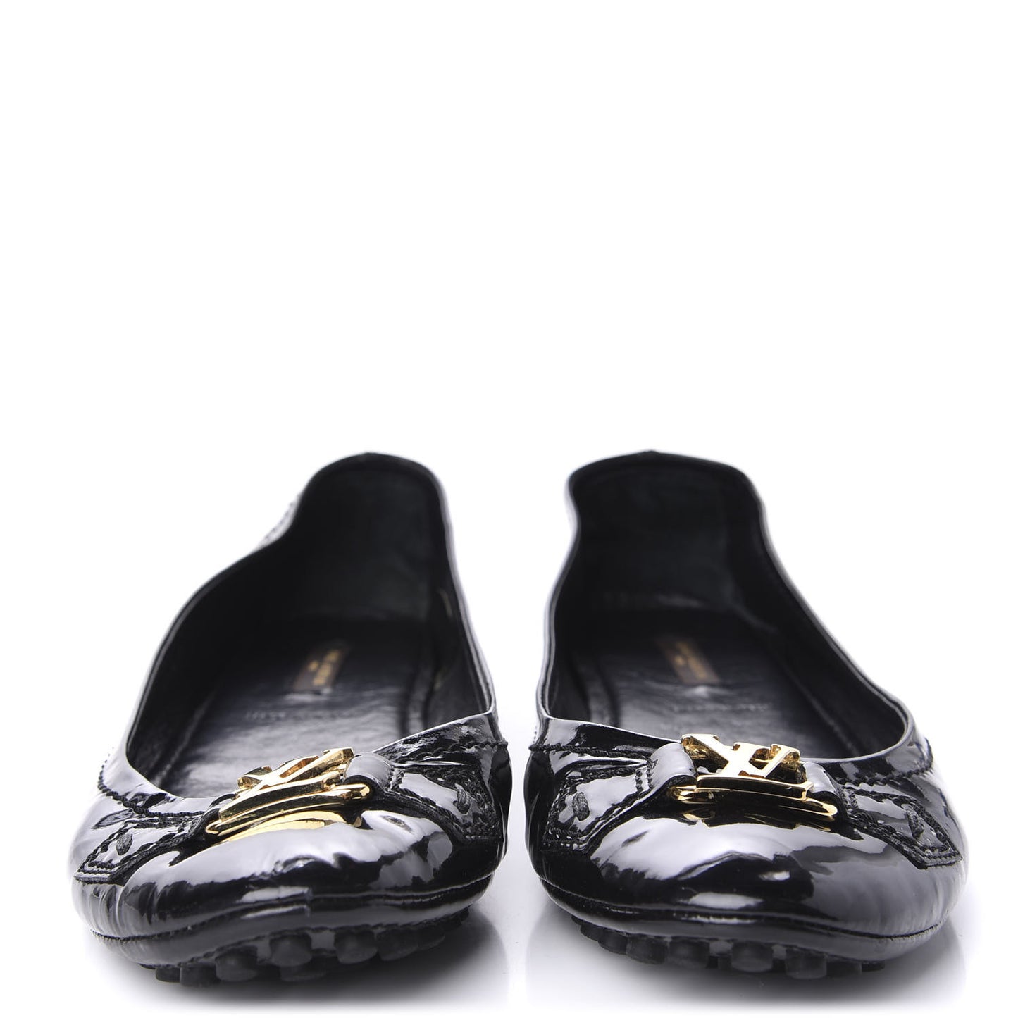 Patent Calfskin Oxford Loafers 37.5 Black