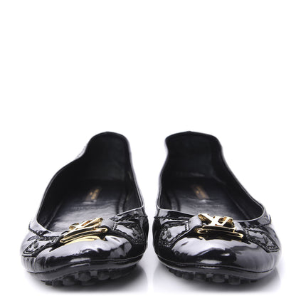Louis Vuitton Patent Calfskin Oxford Loafers 37.5 Black 2 of 9