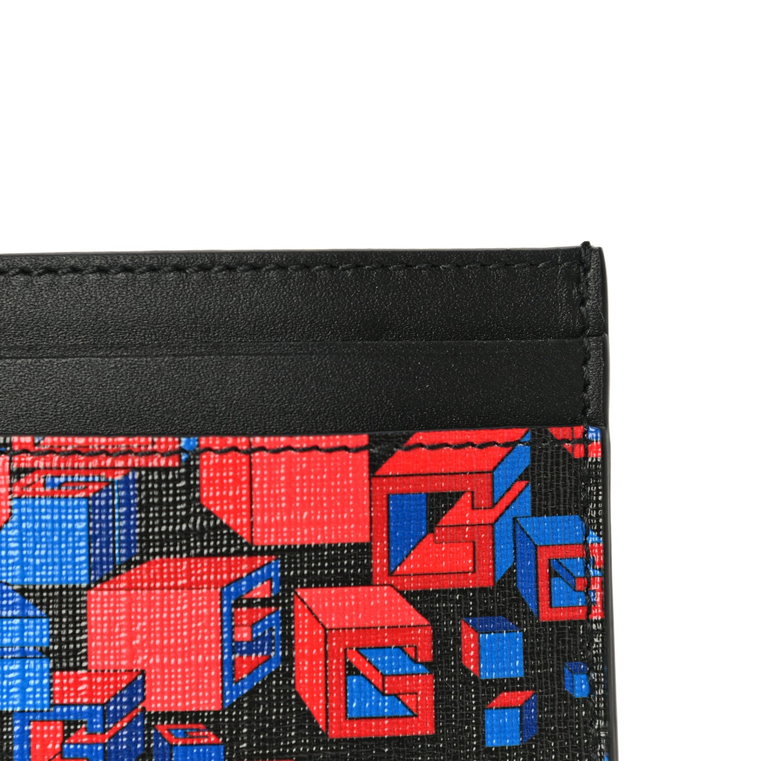 Gucci Canvas Moon Calfskin G Supreme Space Print Card Holder Black Red Blue 10 of 12