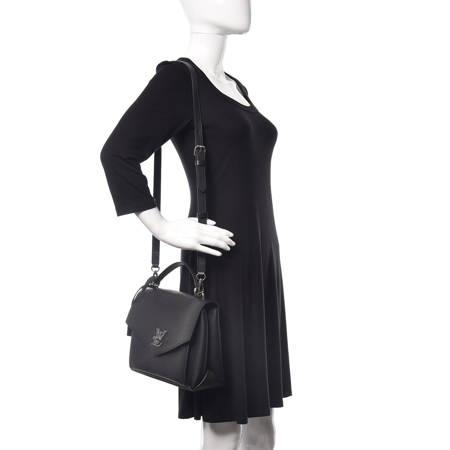 Soft Calfskin My Lockme Top Handle Black