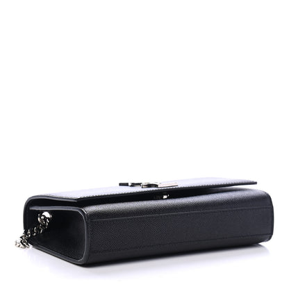Saint Laurent Grain De Poudre Small Monogram Kate Satchel Black 3 of 4