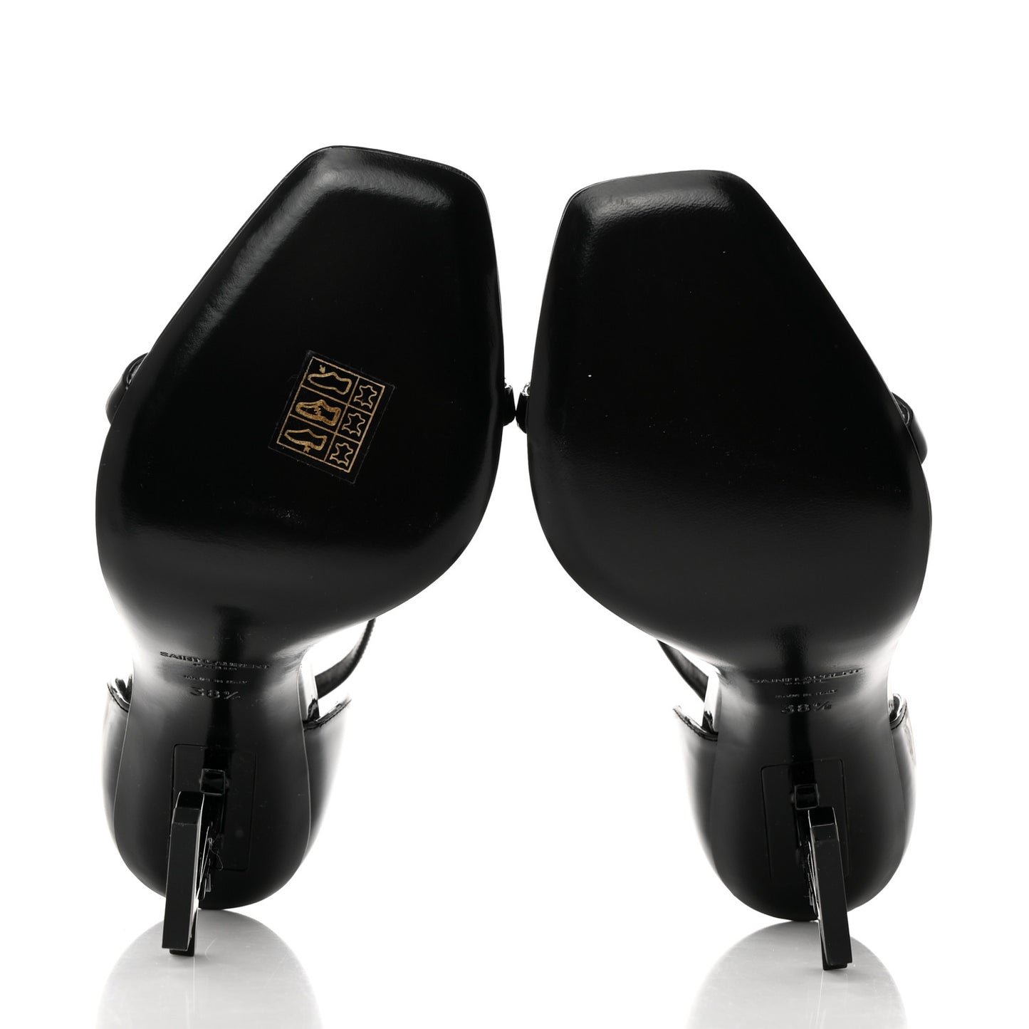 Patent Calfskin Opyum 110 Sandals 38.5 Black