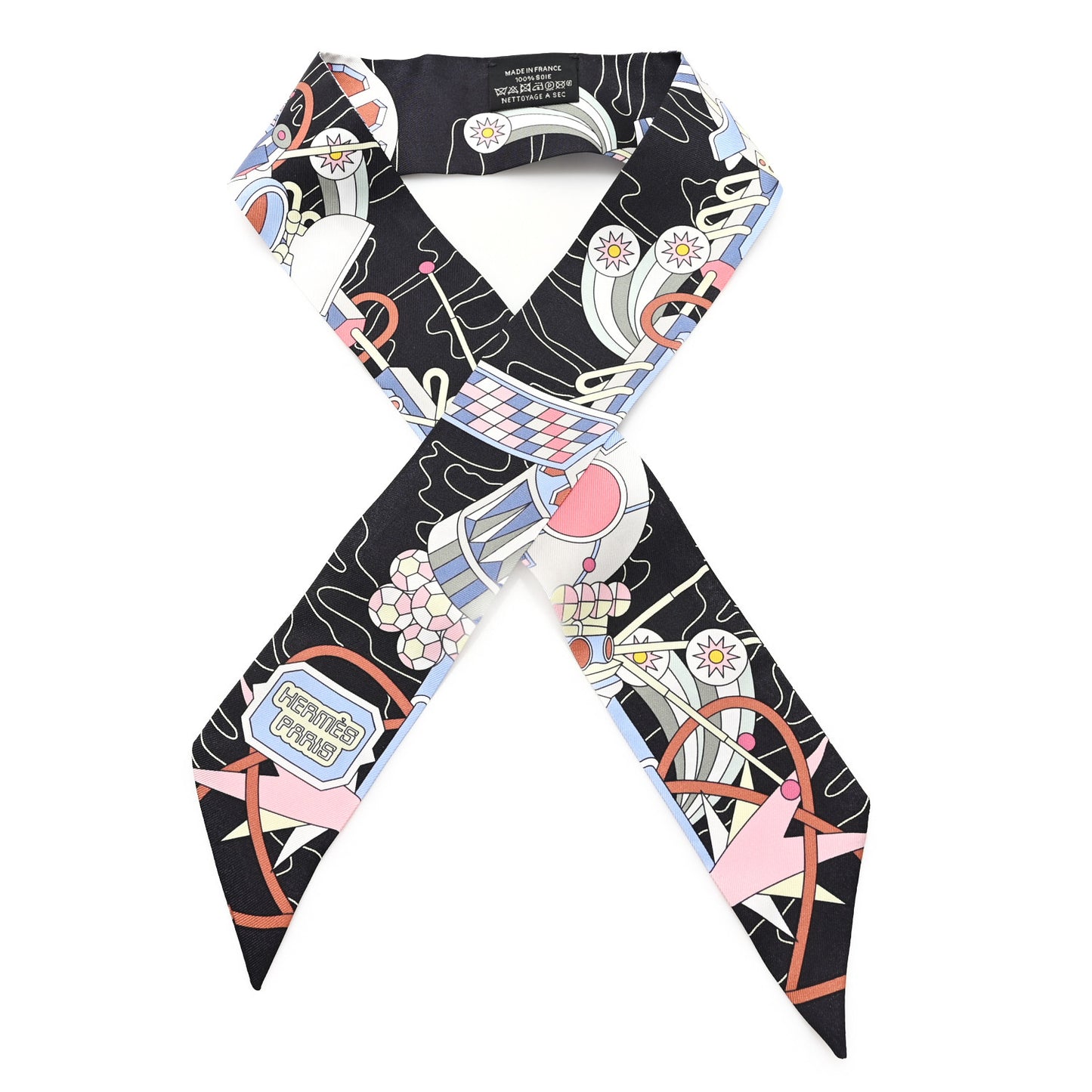 Silk Odyssey Twilly Black Bleu Ciel Rose