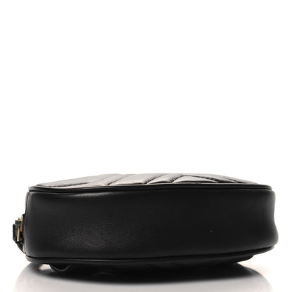 Gucci Calfskin Matelasse GG Marmont Belt Bag 85 34 Black 4 of 10