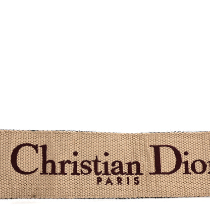 Christian Dior Canvas Embroidered Shoulder Strap Burgundy 4 of 9