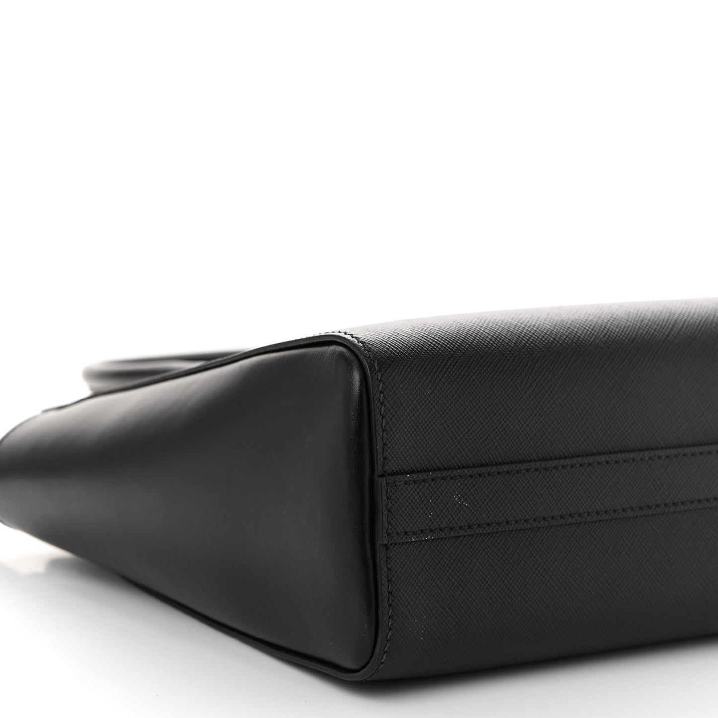 Saffiano Soft Calfskin Small Zippered Tote Black