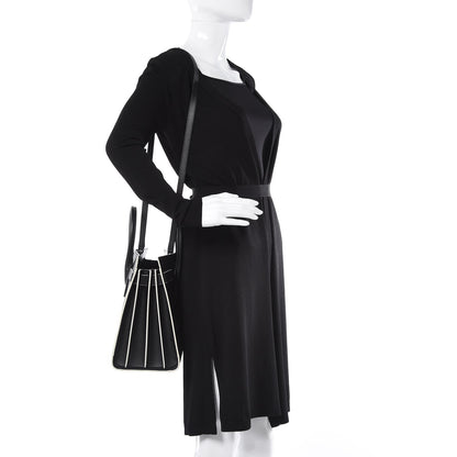 Saint Laurent Grained Calfskin Topstitch Small Sac De Jour Black Porcelain 2 of 9