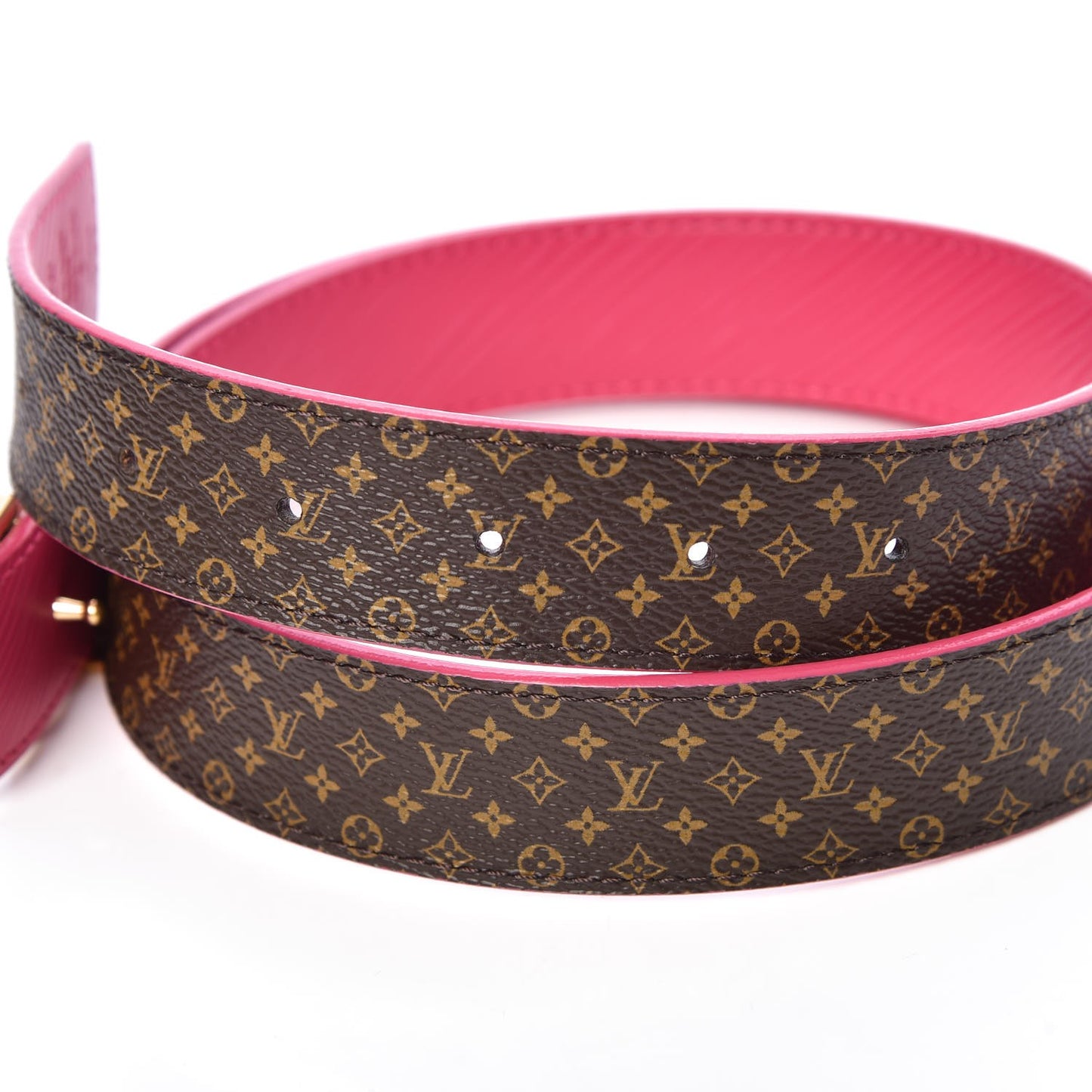 Epi Mini Monogram 30mm LV Initiales Reversible Belt 80 32 Fuschia