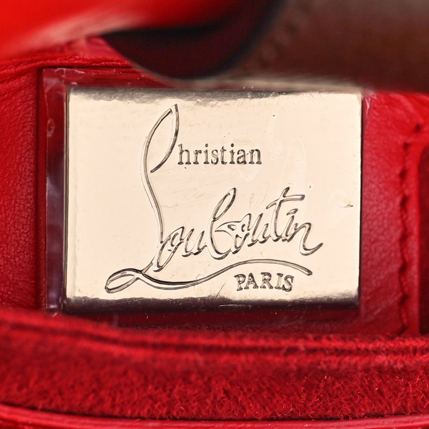 Christian Louboutin Nubuck Patch Small Eccusion Paloma Version Chatain 5 of 7