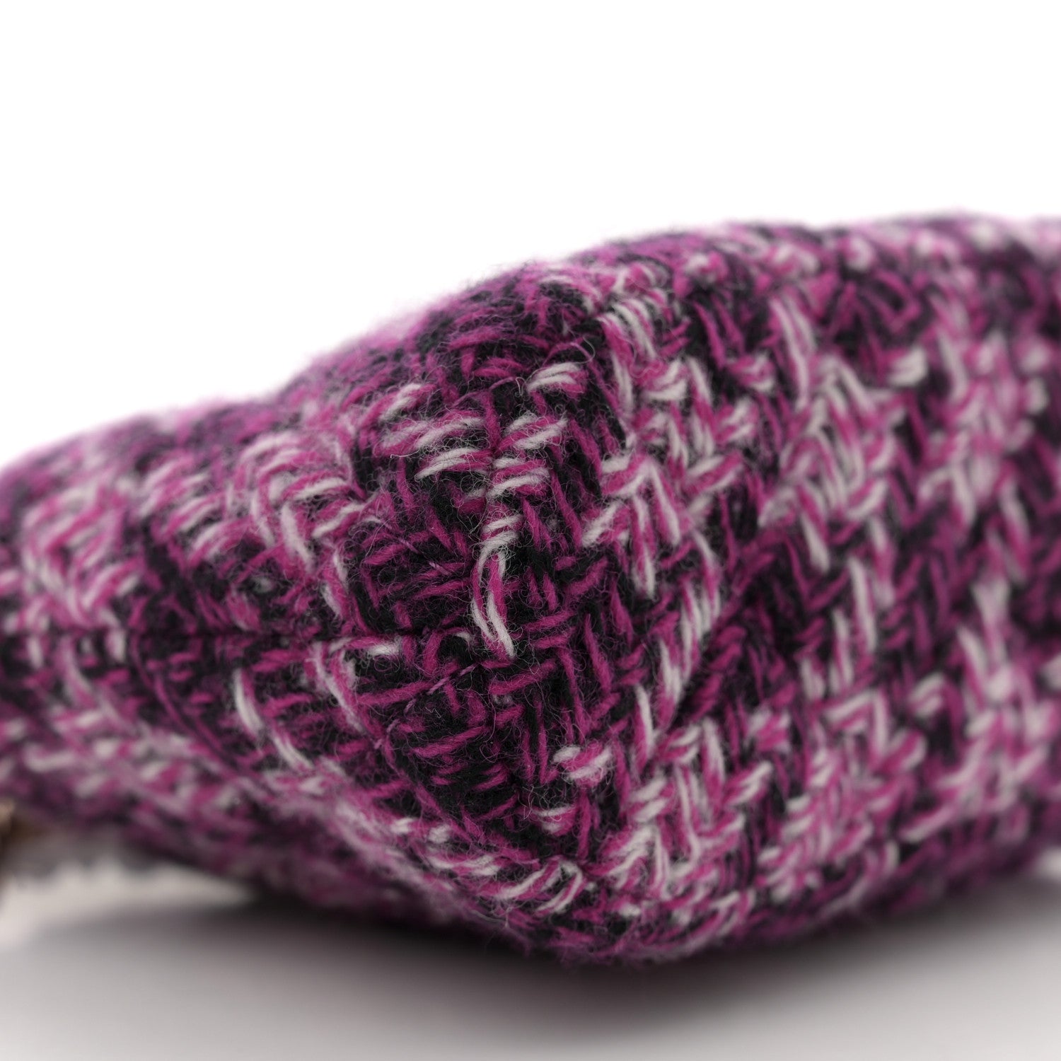 Chanel Tweed Quilted Mini Clutch With Chain Purple 9 of 10