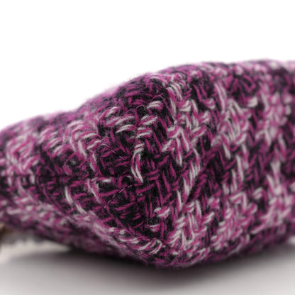Chanel Tweed Quilted Mini Clutch With Chain Purple 9 of 10