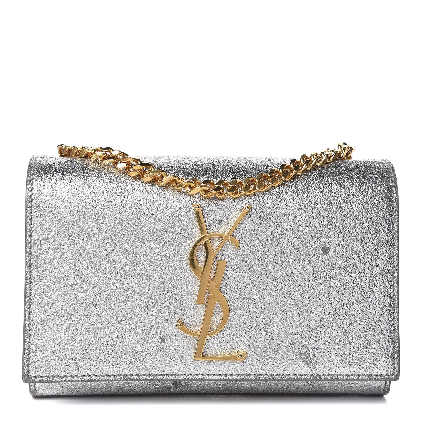Metallic Calfskin Small Classic Monogram Kate Satchel Pale Gold