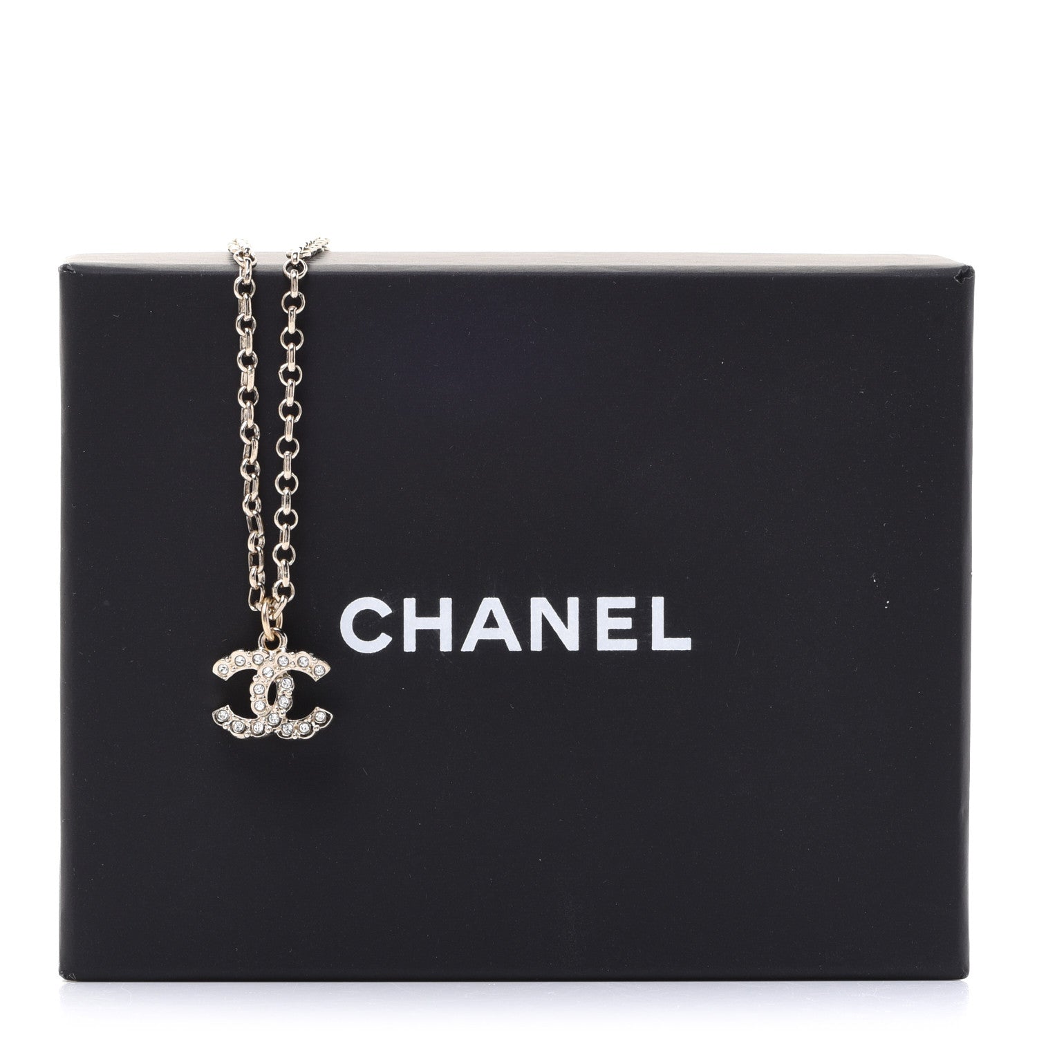 Chanel Pearl Crystal CC Pendant Necklace Gold 6 of 6