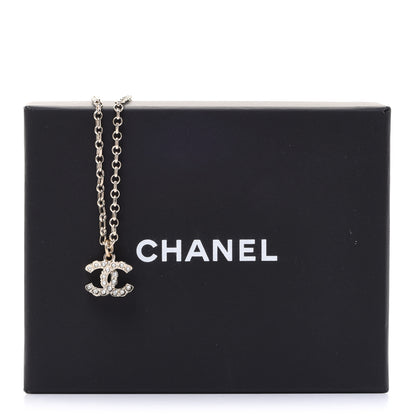 Chanel Pearl Crystal CC Pendant Necklace Gold 6 of 6
