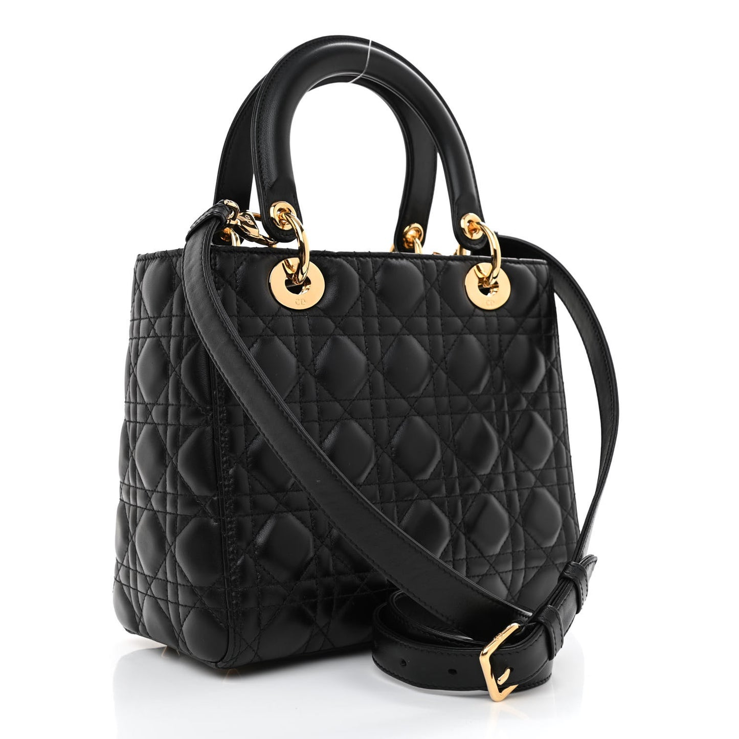 Lambskin Cannage Medium Lady Dior Black