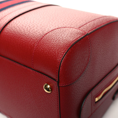 Gucci Textured Dollar Calfskin Web Medium Savoy Duffle Bag Red 9 of 11