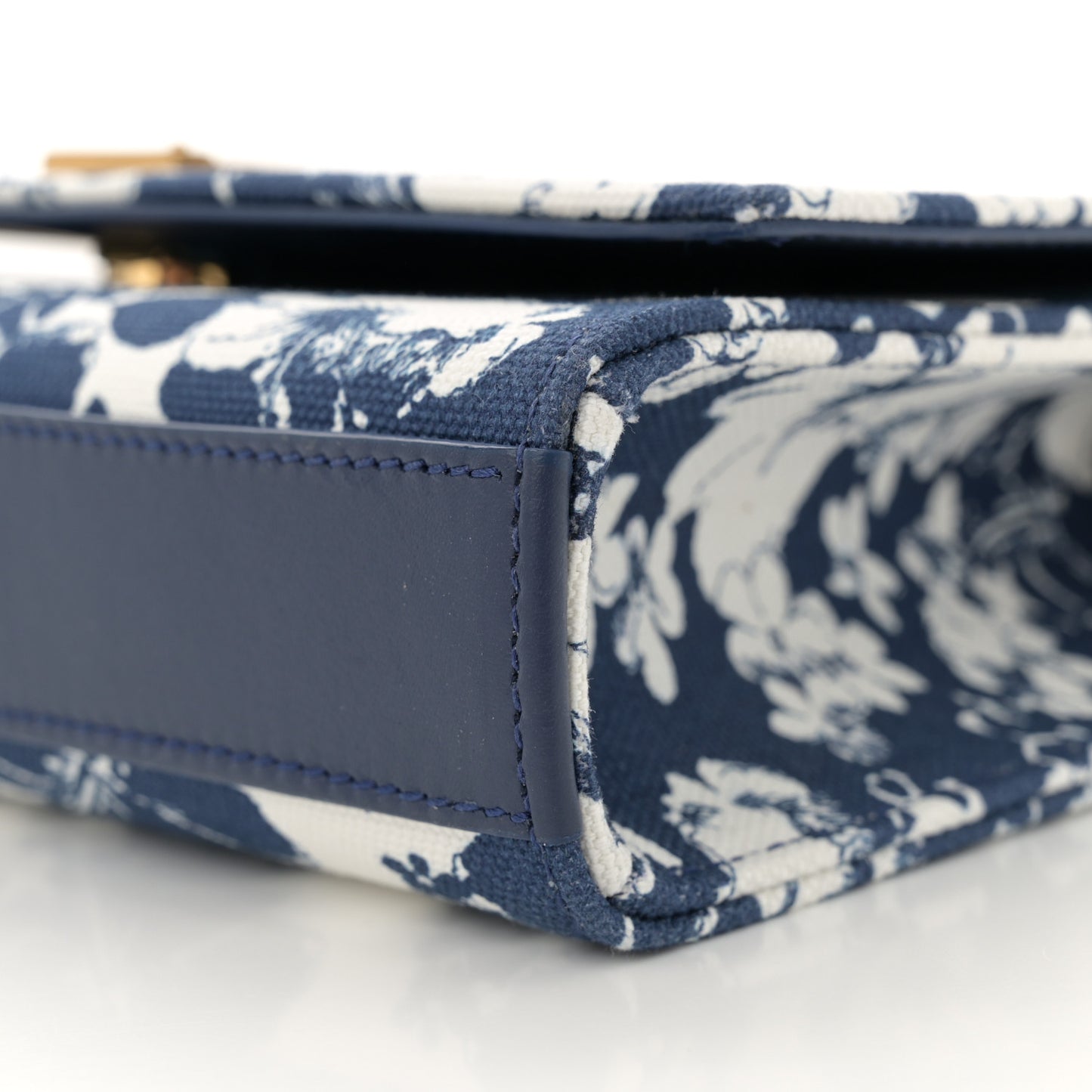 Canvas Small Monogram Hibiscus Print Kate Satchel Blue