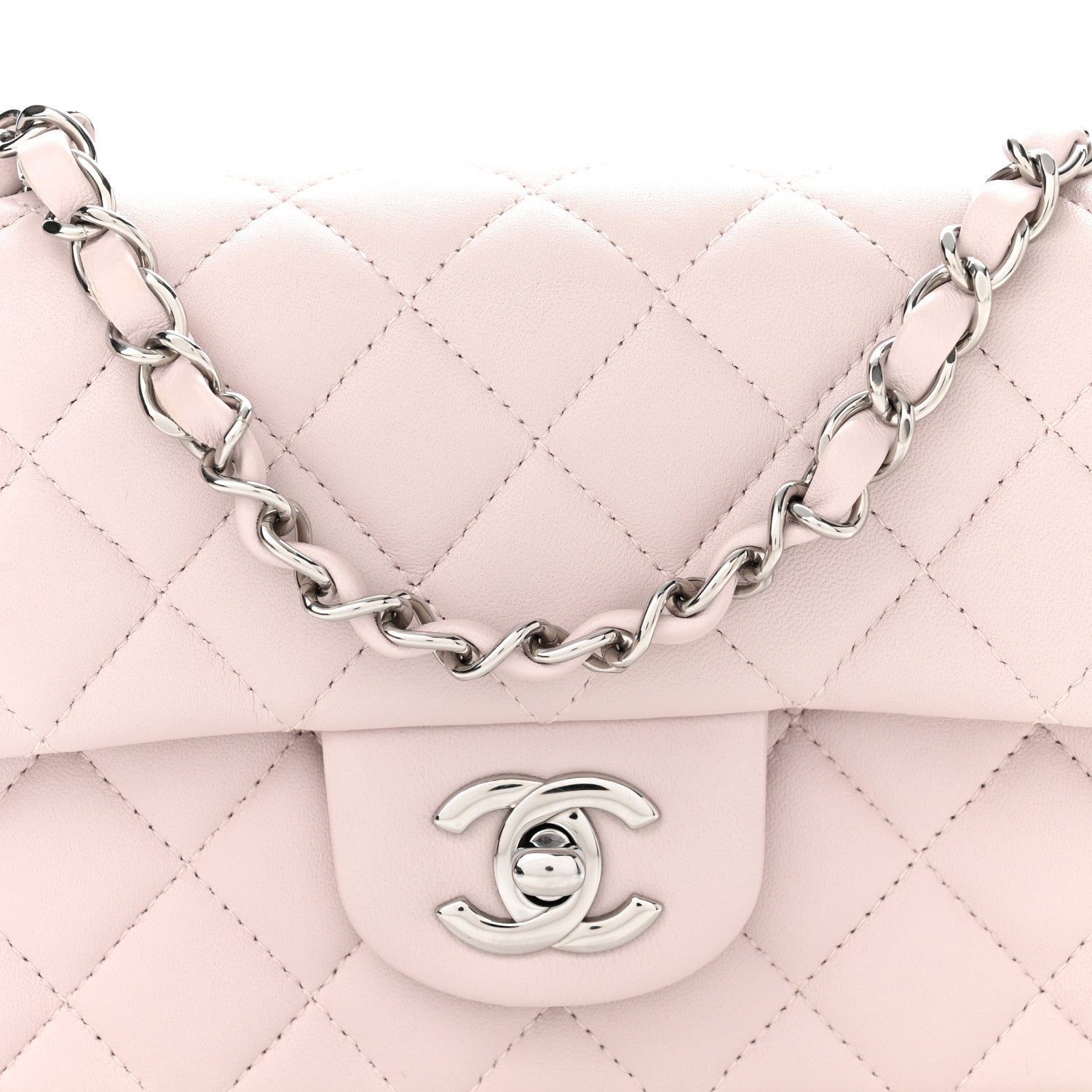 Chanel Lambskin Quilted Mini Rectangular Flap Light Purple 7 of 10