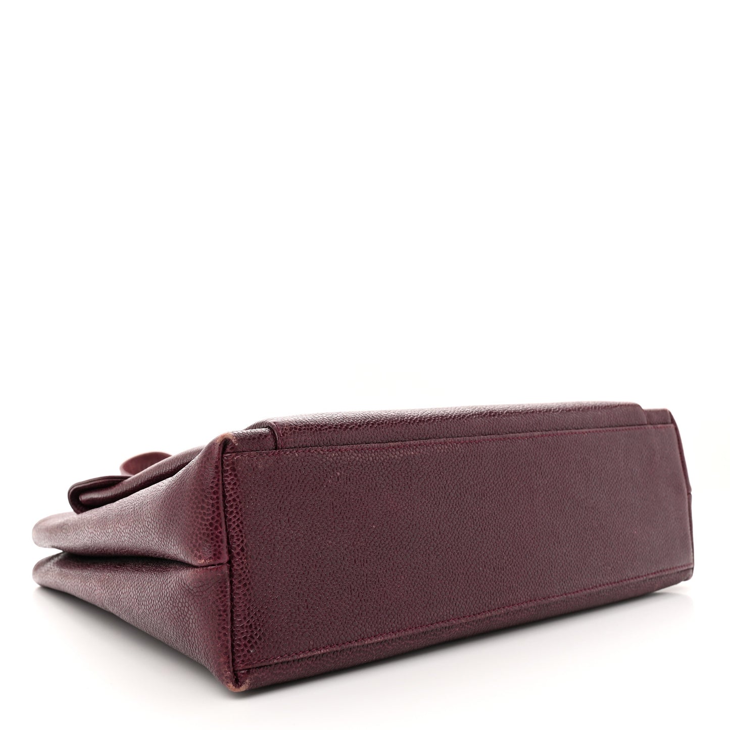 Caviar Flap Shoulder Bag Burgundy