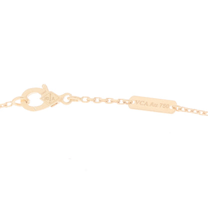 Van Cleef & Arpels 18K Yellow Gold Pink Enamel Vintage Alhambra Pendant Necklace 6 of 7