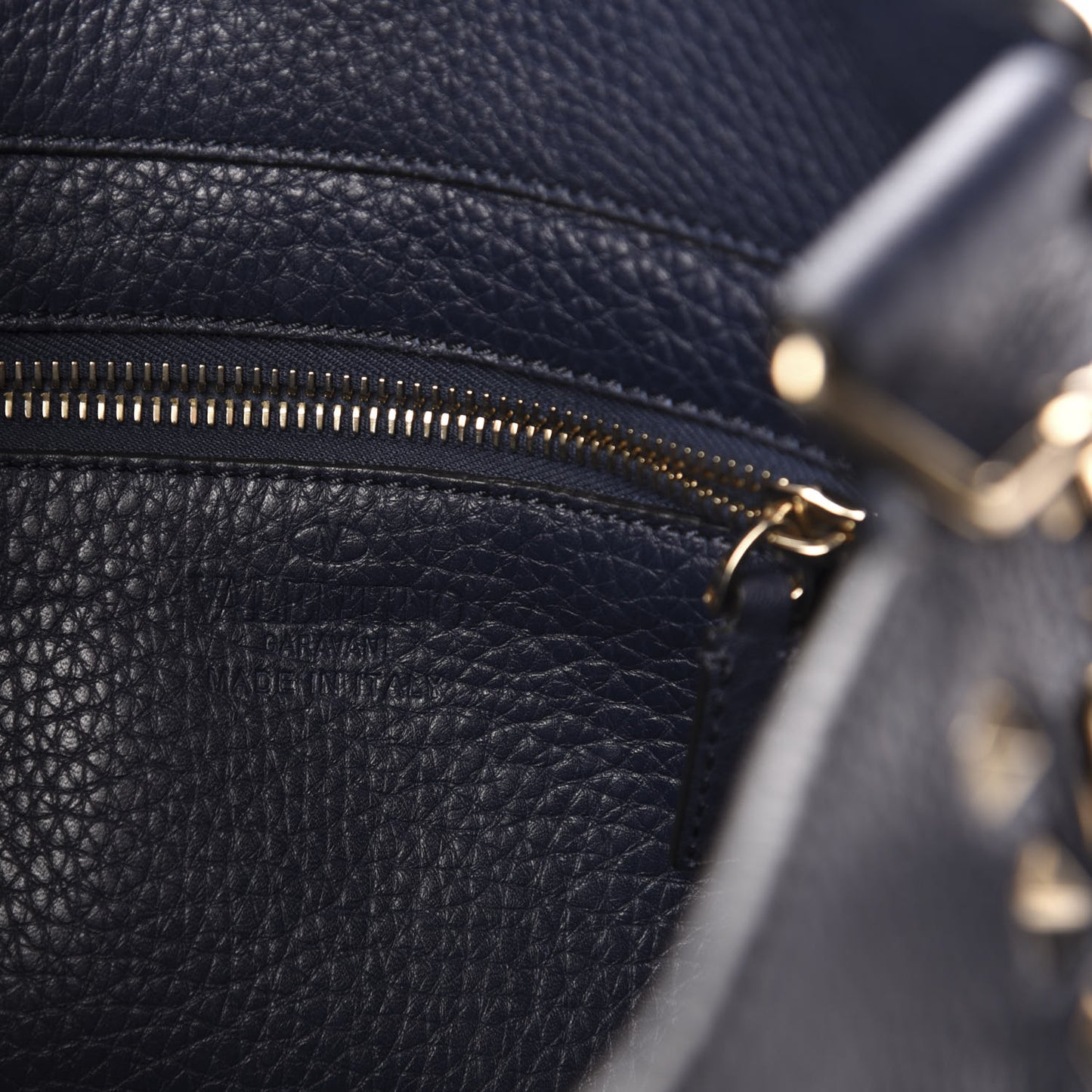 Pebbled Calfskin Small Rockstud Flip-Lock Messenger Bag Marine