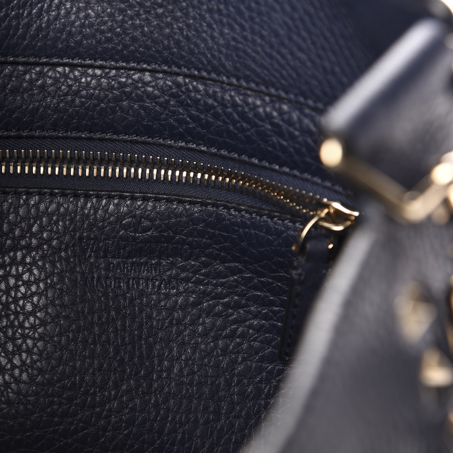 Valentino Garavani Pebbled Calfskin Small Rockstud Flip-Lock Messenger Bag Marine 6 of 10