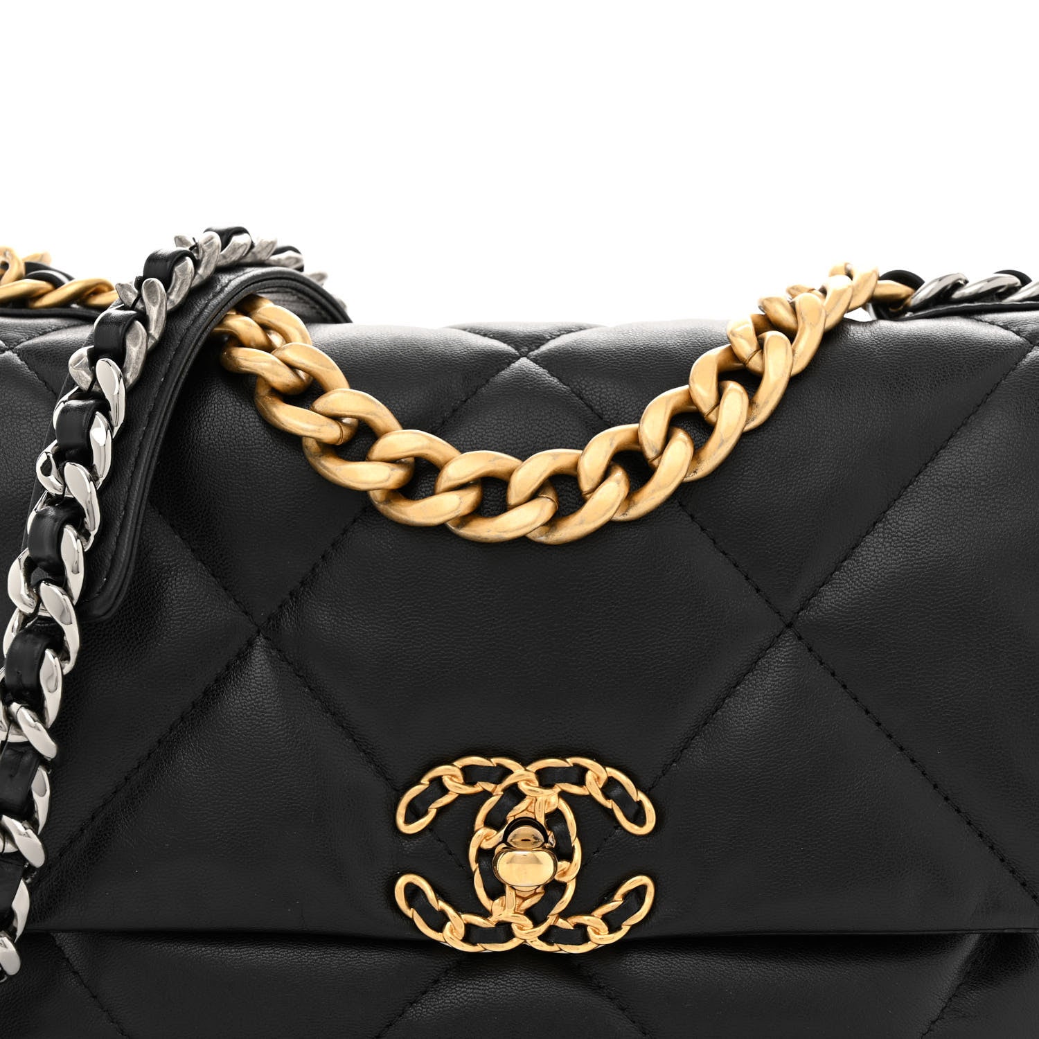 Chanel Goatskin Quilted Medium Chanel 19 Flap Black 8 of 10