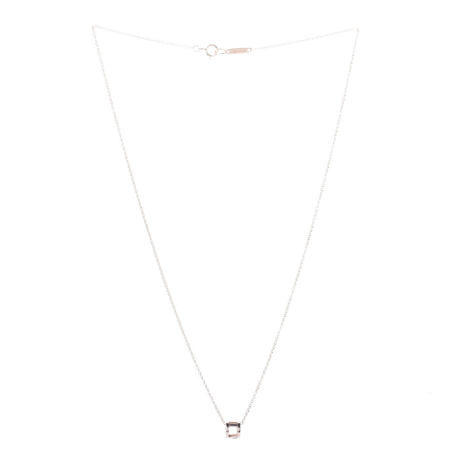 Tiffany 18K Rose Gold Atlas Open Pendant Necklace 3 of 5