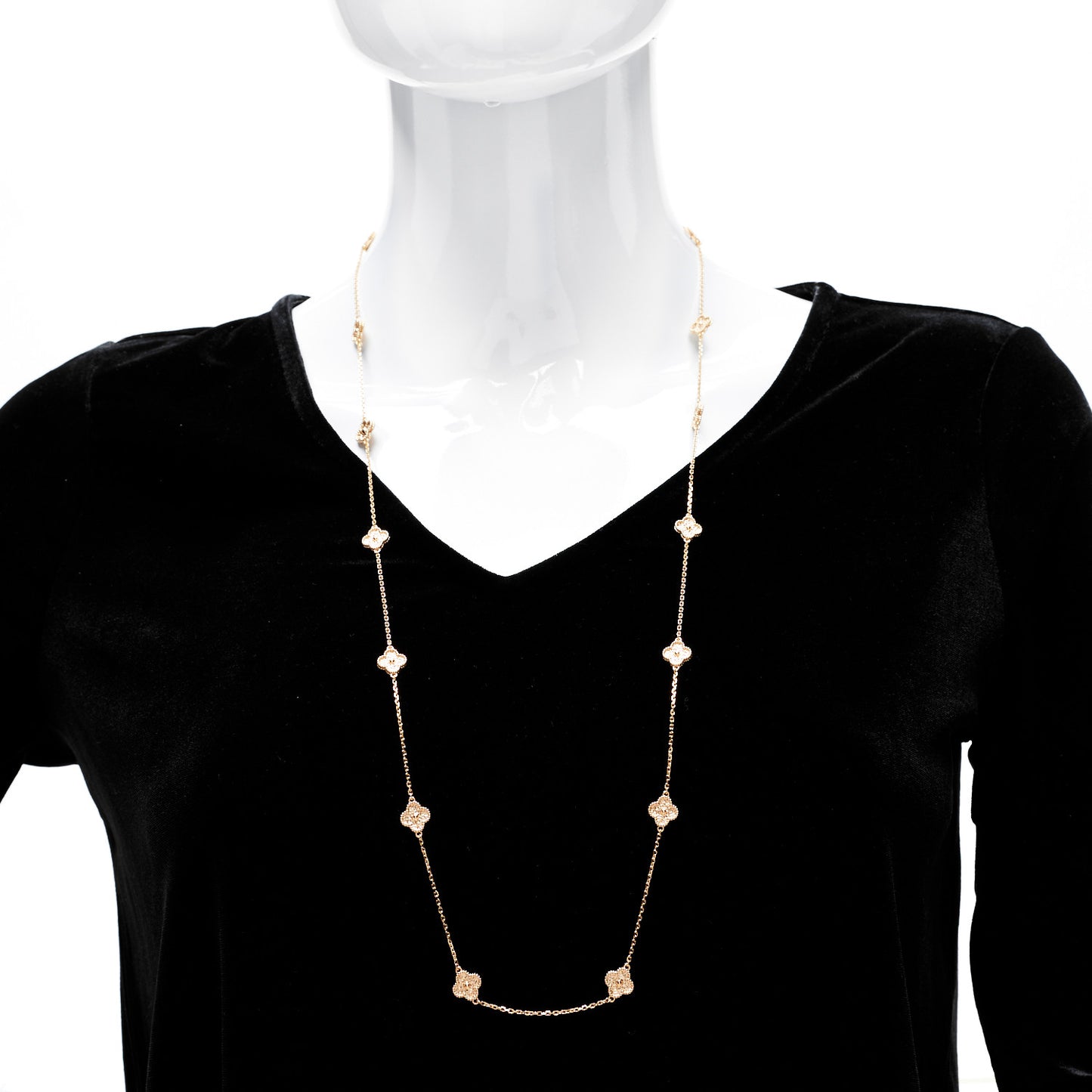 18K Rose Gold 16 Motifs Sweet Alhambra Necklace