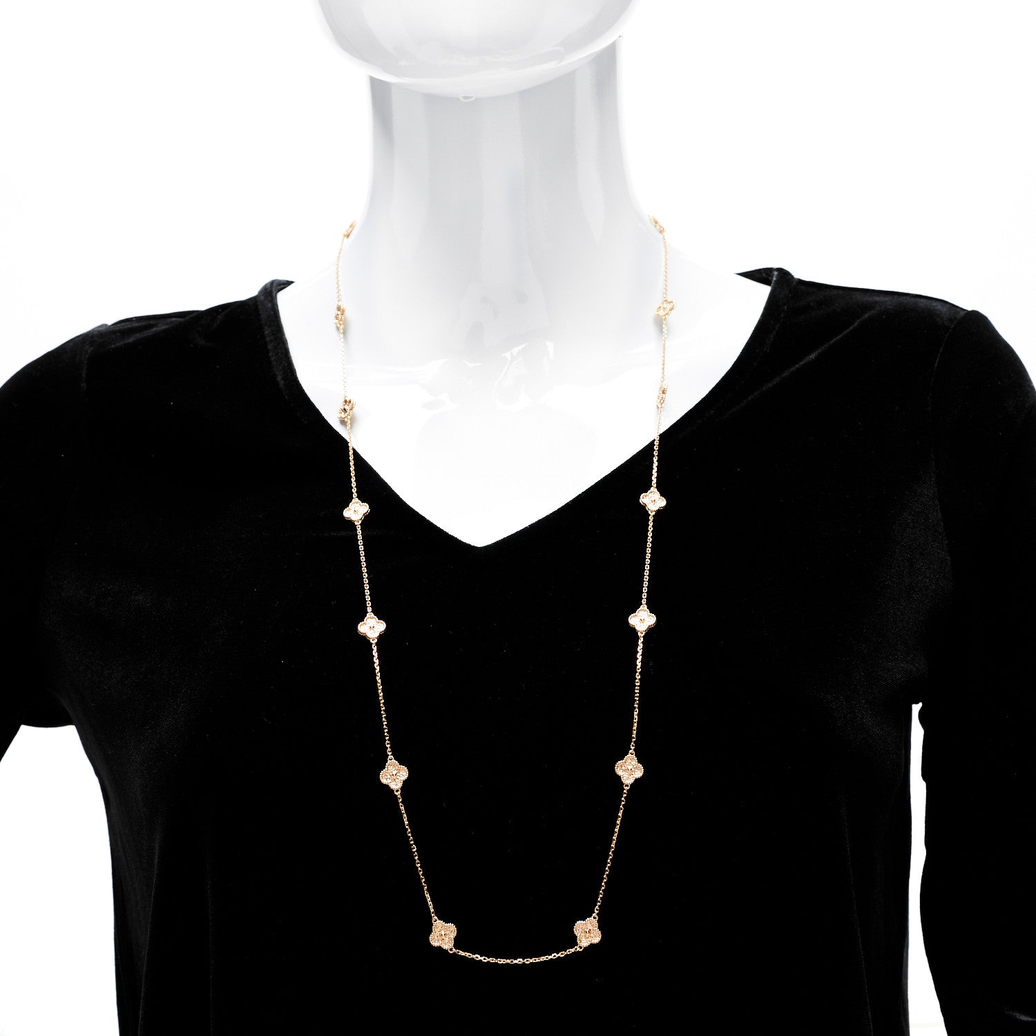 Van Cleef & Arpels 18K Rose Gold 16 Motifs Sweet Alhambra Necklace 2 of 7
