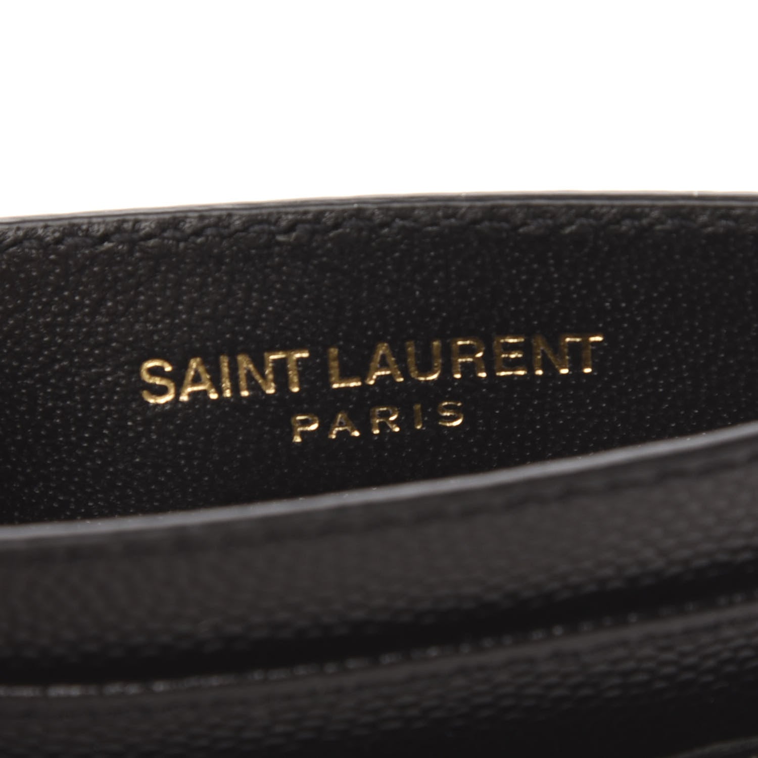 Saint Laurent Grain De Poudre Matelasse Chevron Monogram Credit Card Case Black 6 of 6