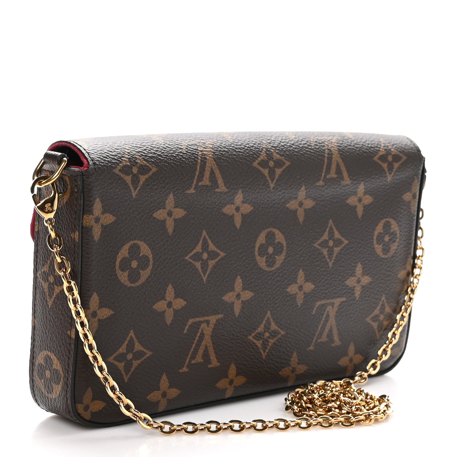 Louis Vuitton Monogram Pochette Felicie Chain Wallet Fuchsia 4 of 10