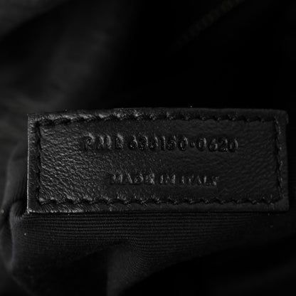 Saint Laurent Nubuck Crocodile Embossed Monogram Medium Niki Chain Satchel Black 7 of 10