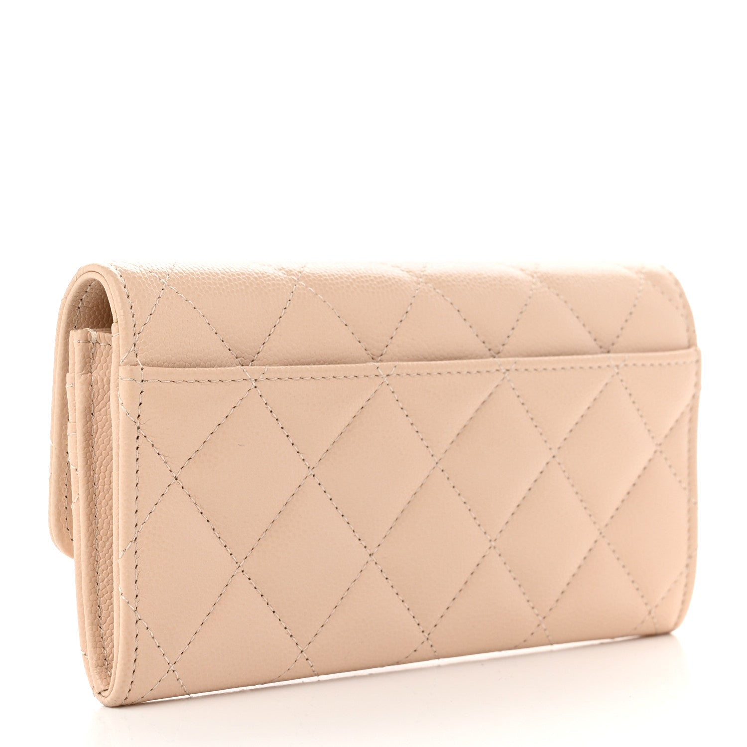 Chanel Caviar Pearl Quilted Coco Candy Wallet Beige 3 of 9