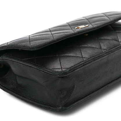 Chanel Lambskin Quilted Wallet On Chain WOC Black 11 of 12