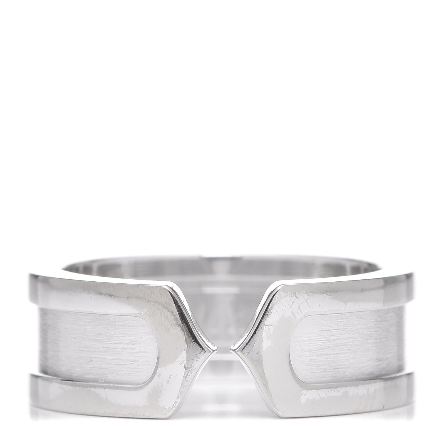 Cartier 18K White Gold 6.5mm C De Ring 49 4.75 1 of 6